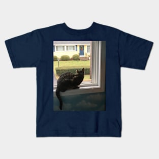 Kitty in the Window Kids T-Shirt